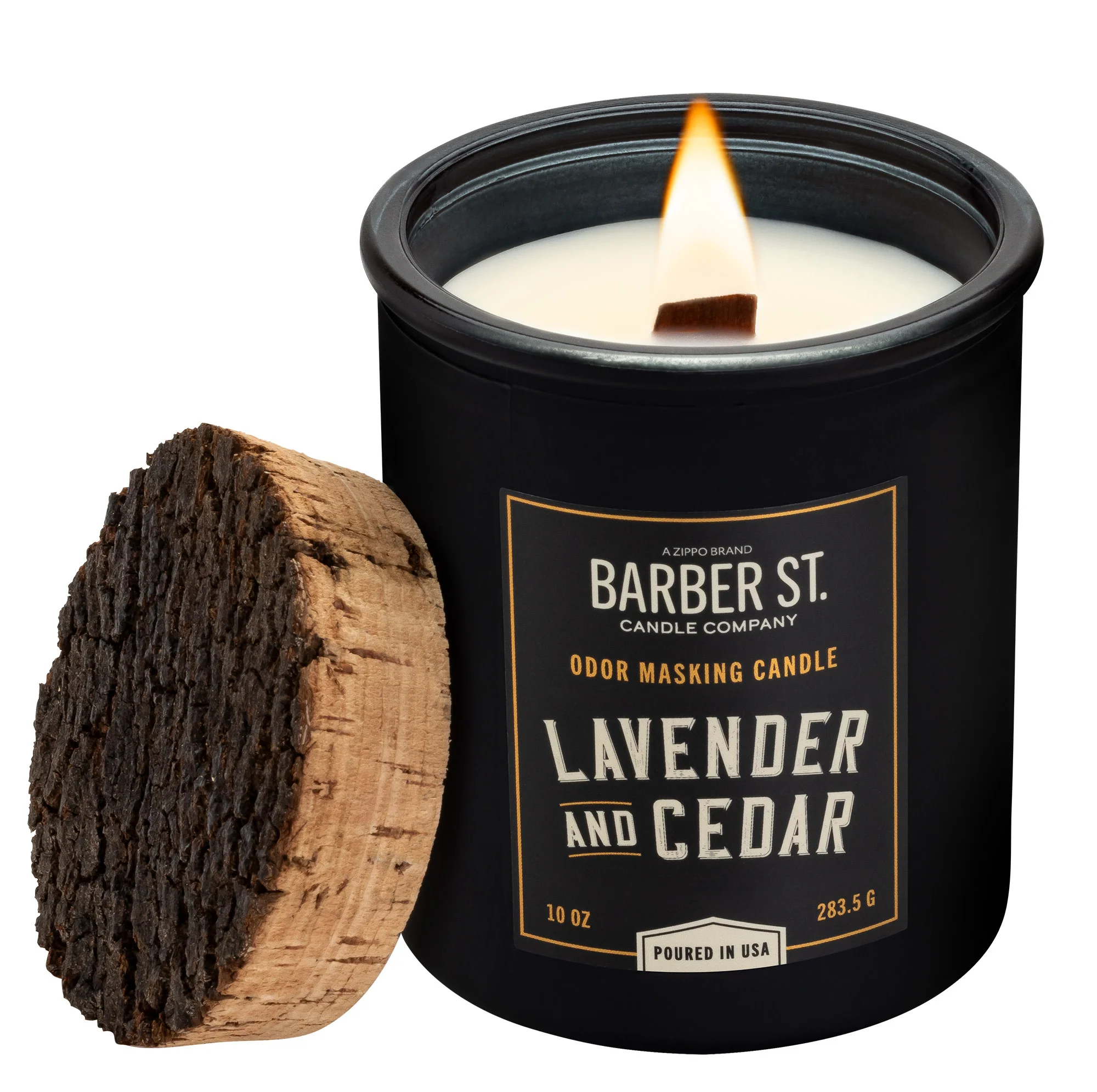 Barber Street Odor Masking Candle - Wooden Wick - Image 3