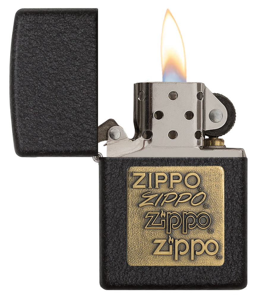Black Crackle® Gold Zippo Logo - Image 3