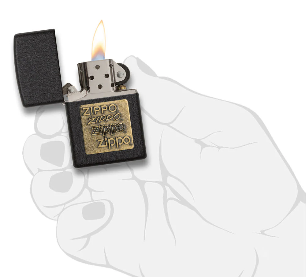 Black Crackle® Gold Zippo Logo - Image 4