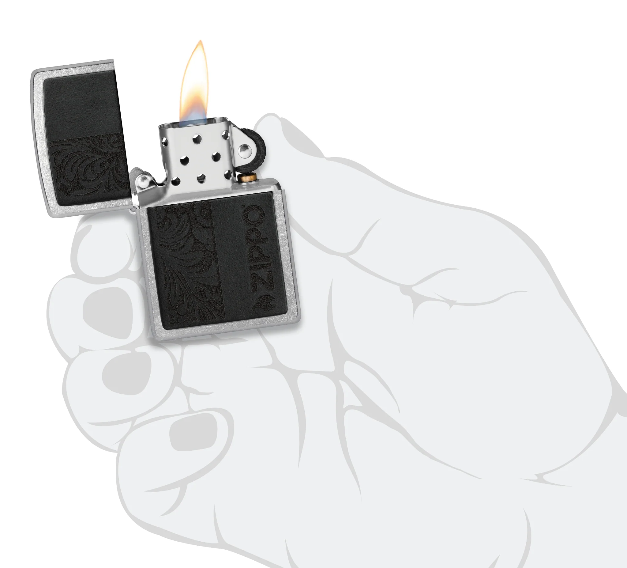 Black Leather Emblem - Zippo Design - Image 6