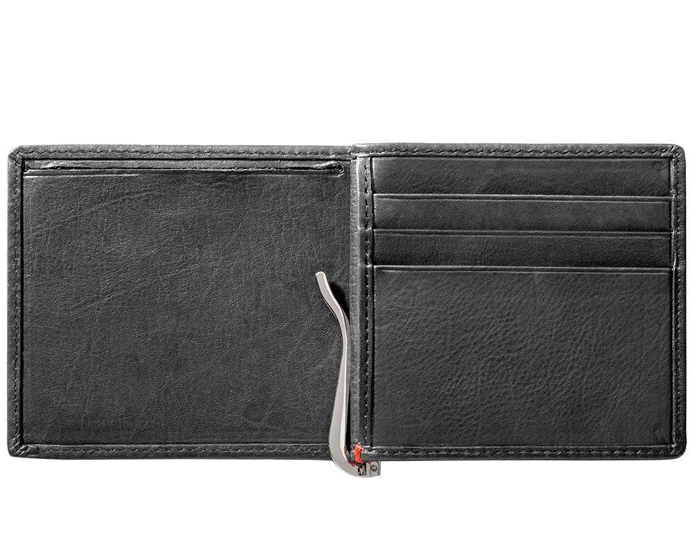 Black Leather Wallet- Bass Metal Plate Design - Image 20