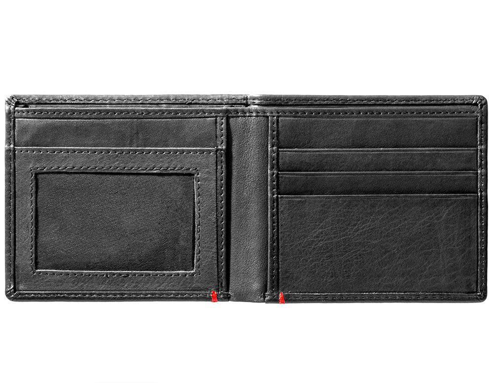 Black Leather Wallet- Cross Wings Metal Plate Design - Image 14