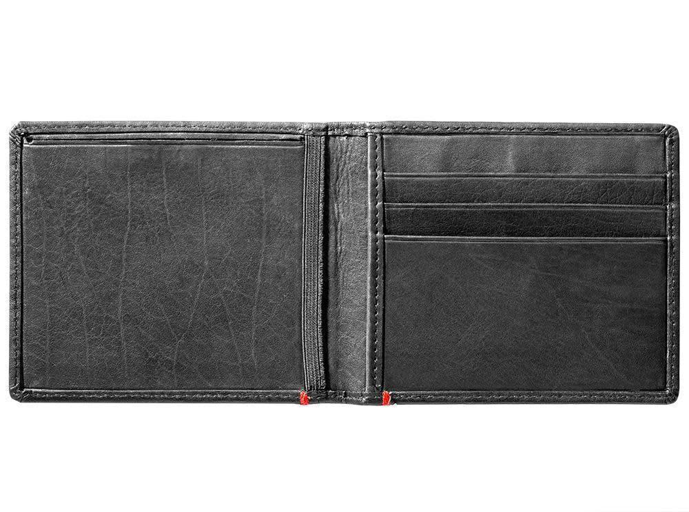 Black Leather Wallet- Cross Wings Metal Plate Design - Image 6