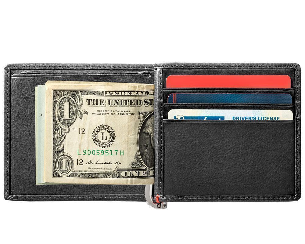 Black Leather Wallet- Zippo Flame Metal Plate Design - Image 27