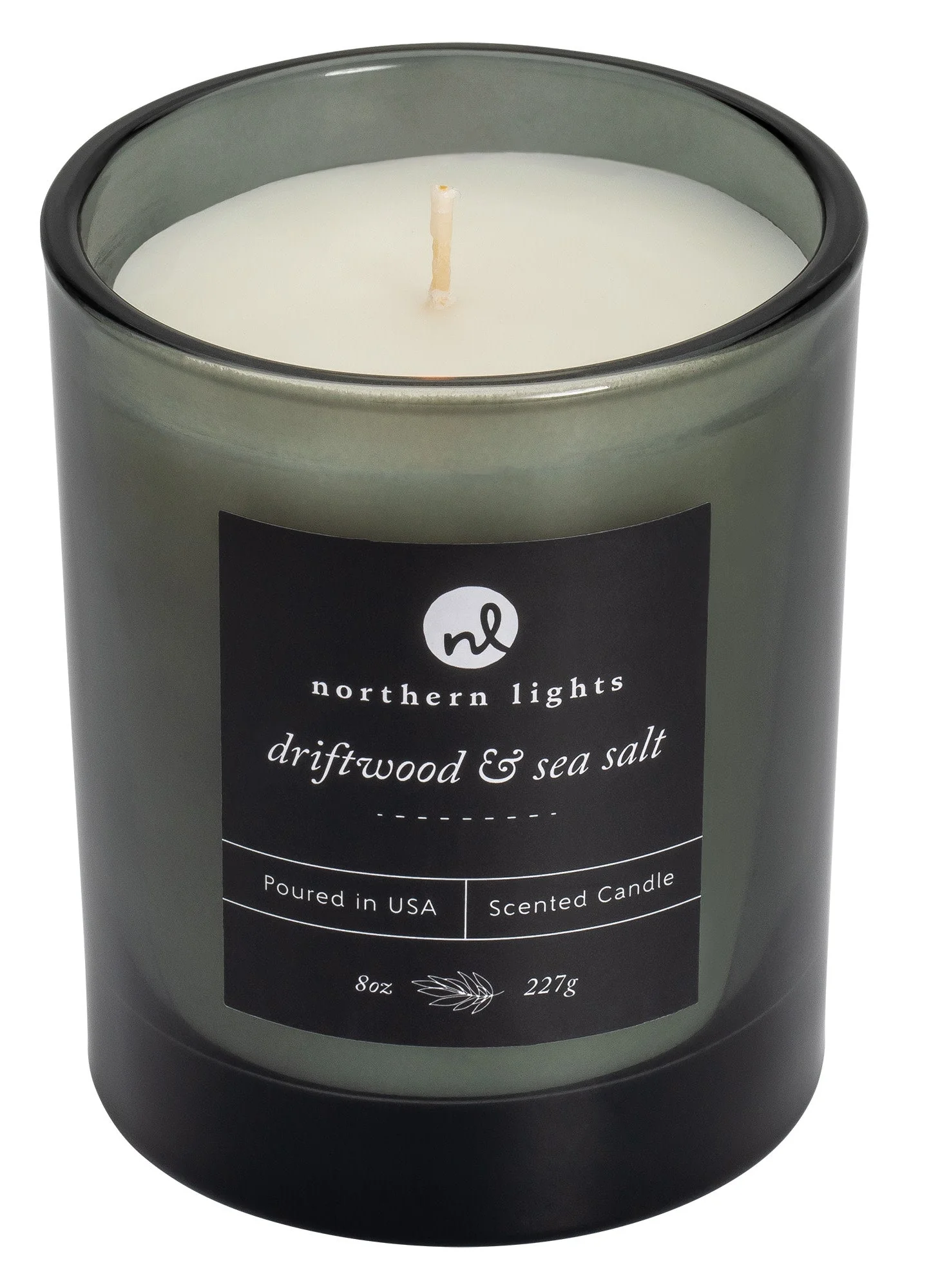 Candy Apple Red Rechargeable Candle Lighter & 8 oz Driftwood & Sea Salt Candle Gift Set - Image 4