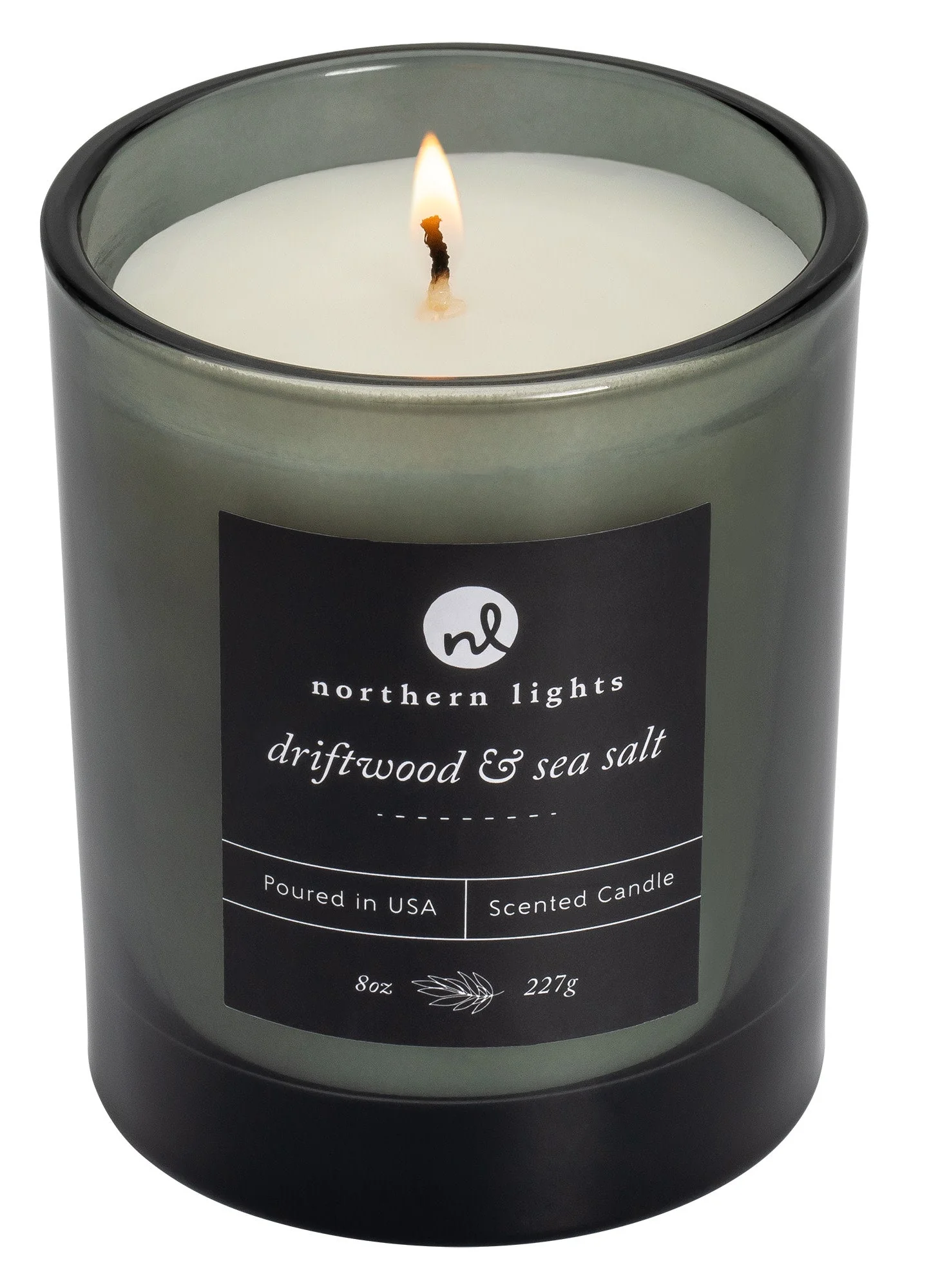 Candy Apple Red Rechargeable Candle Lighter & 8 oz Driftwood & Sea Salt Candle Gift Set - Image 5