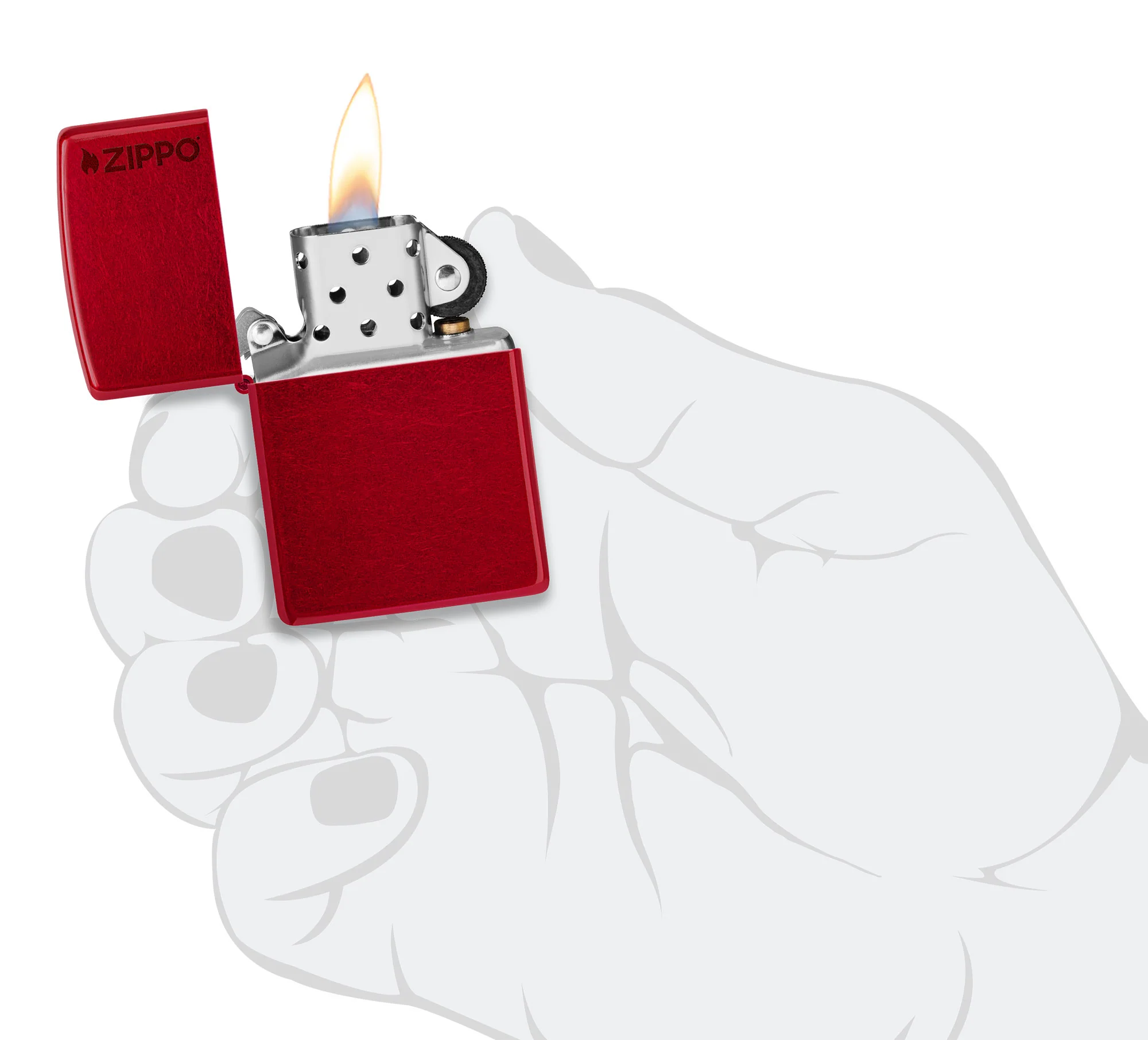 Classic Candy Apple Red Zippo Logo - Image 6