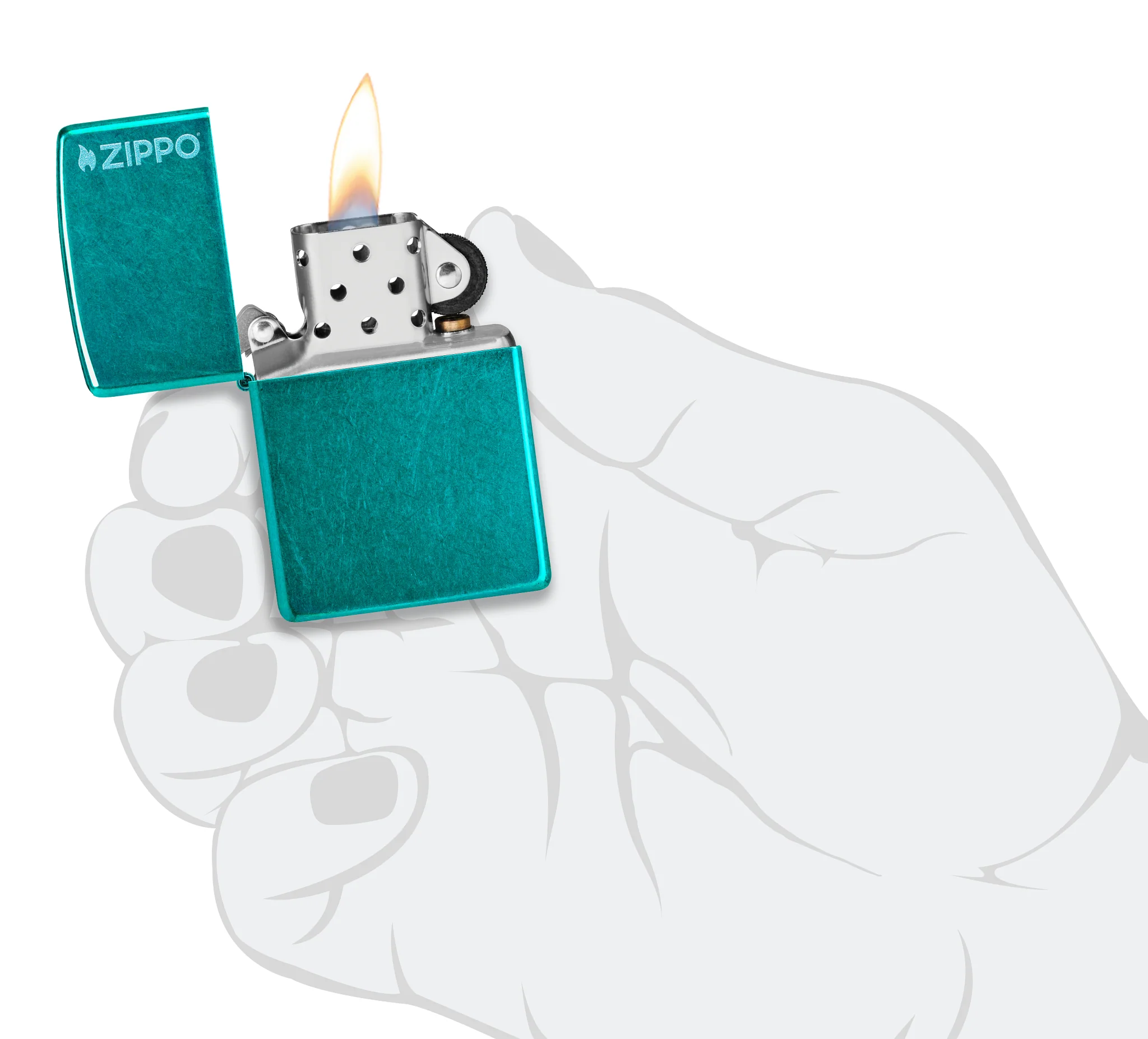 Classic Candy Teal Zippo Logo - Image 6