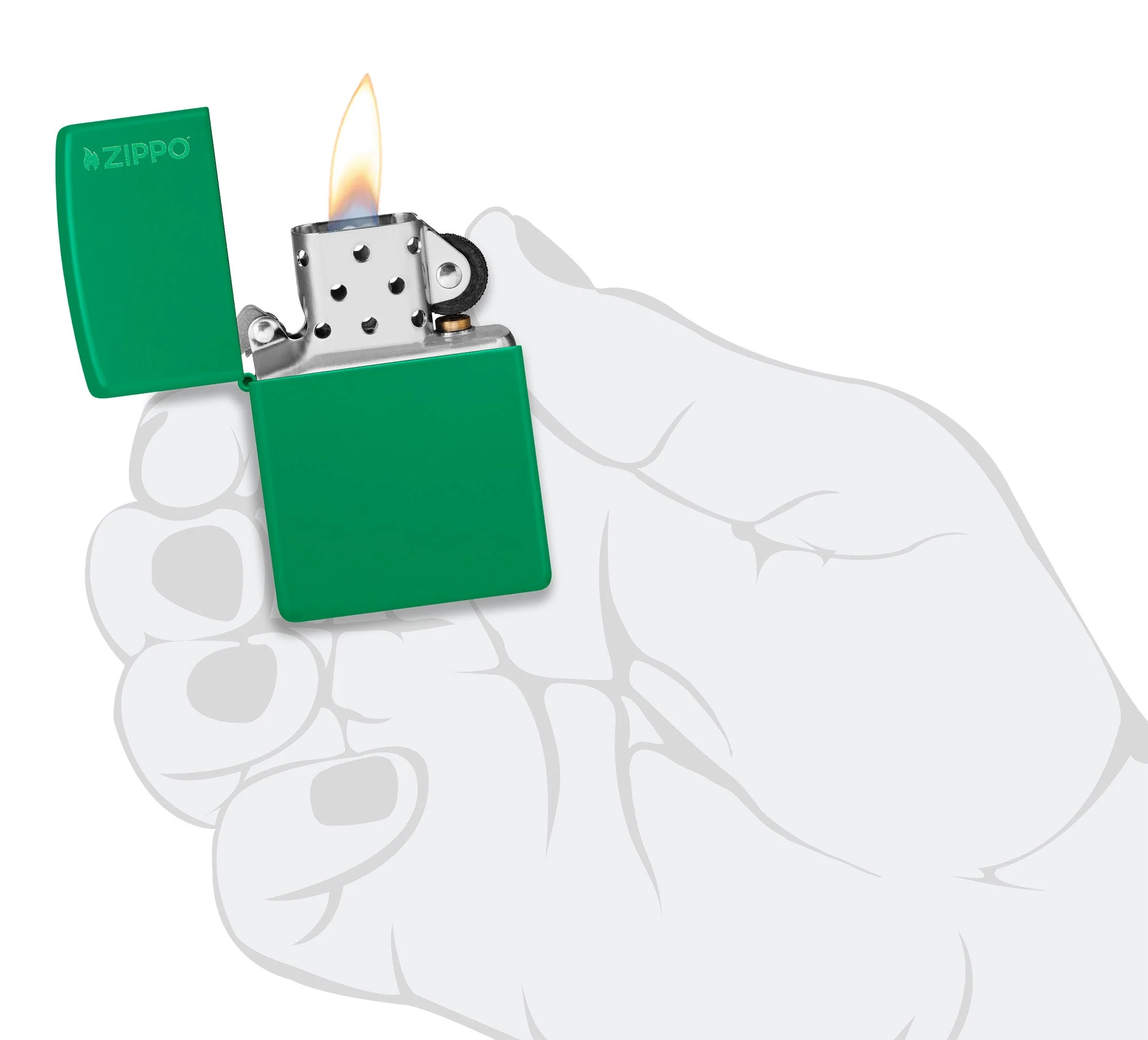 Classic Grass Green Matte Zippo Logo - Image 4