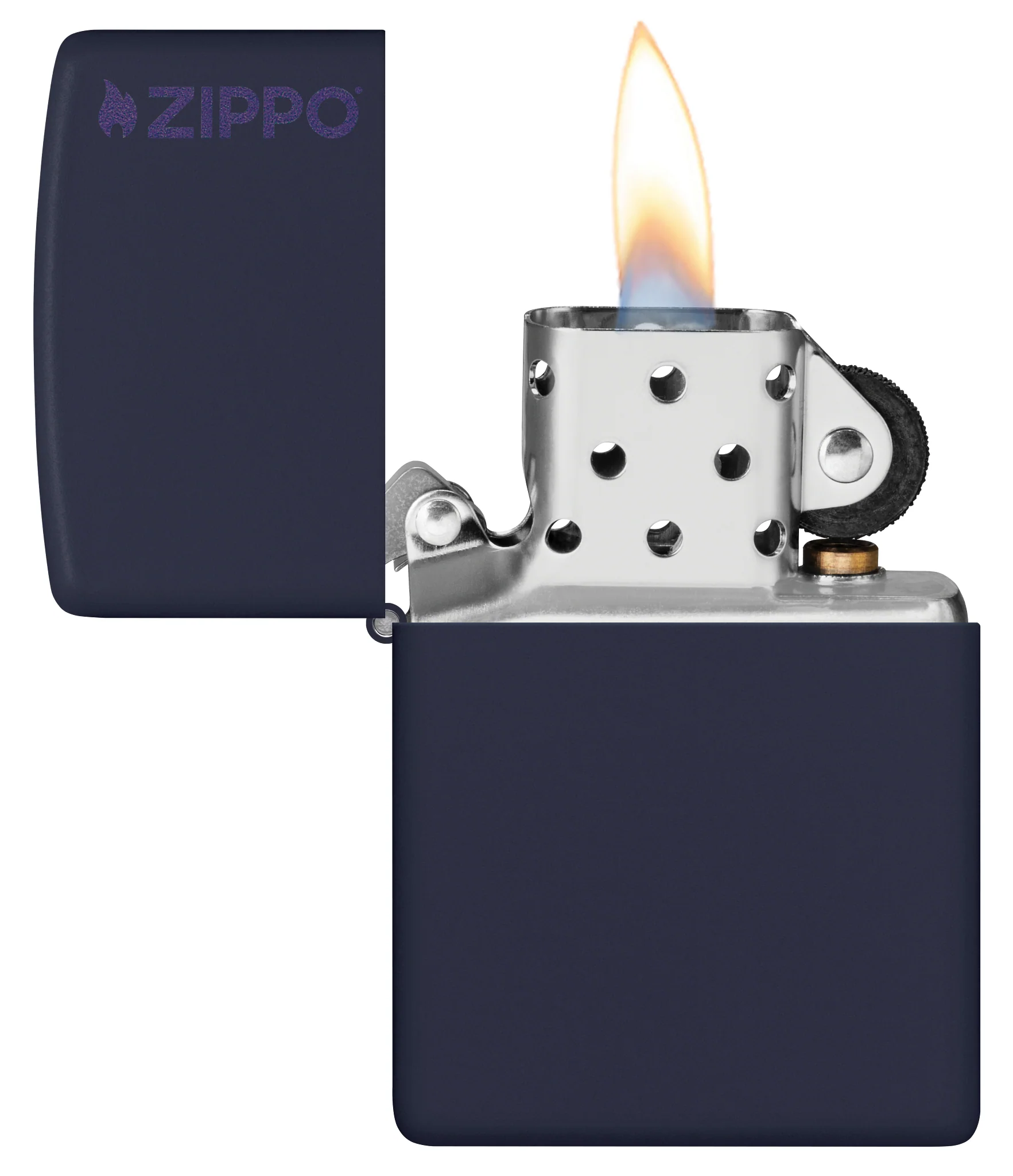 Classic Navy Matte Zippo Logo - Image 3