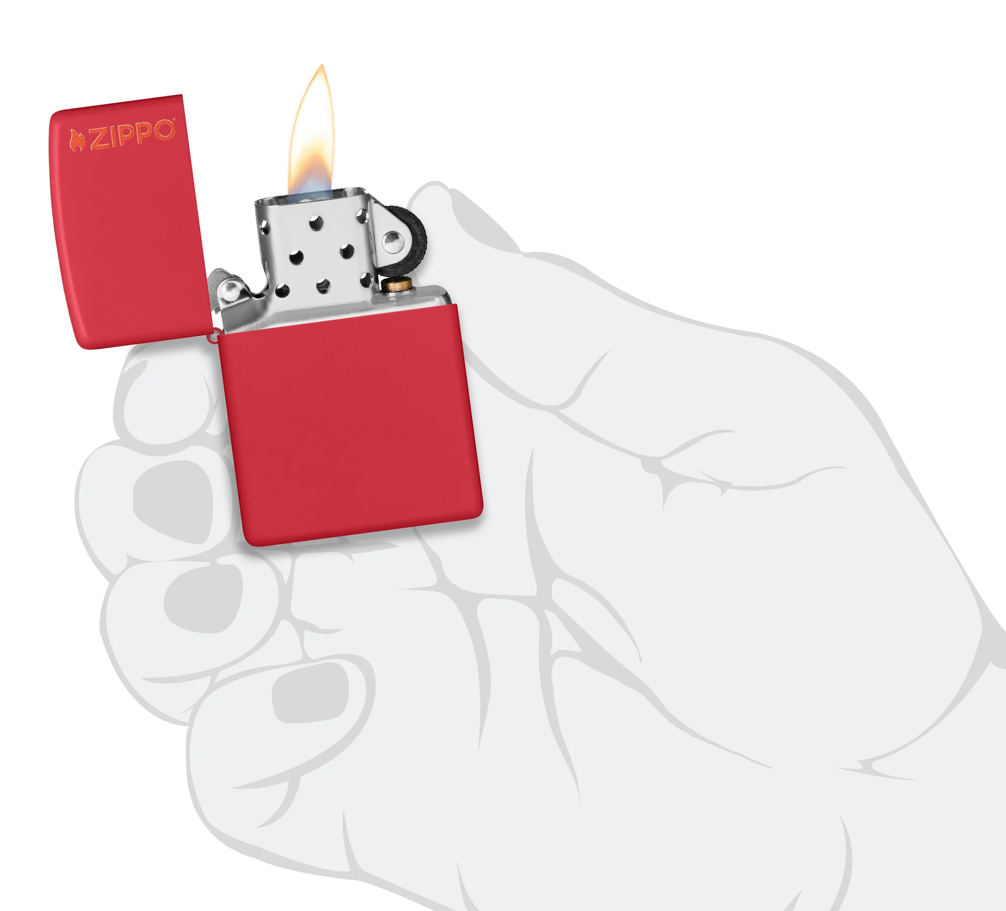 Classic Red Matte Zippo Logo - Image 5