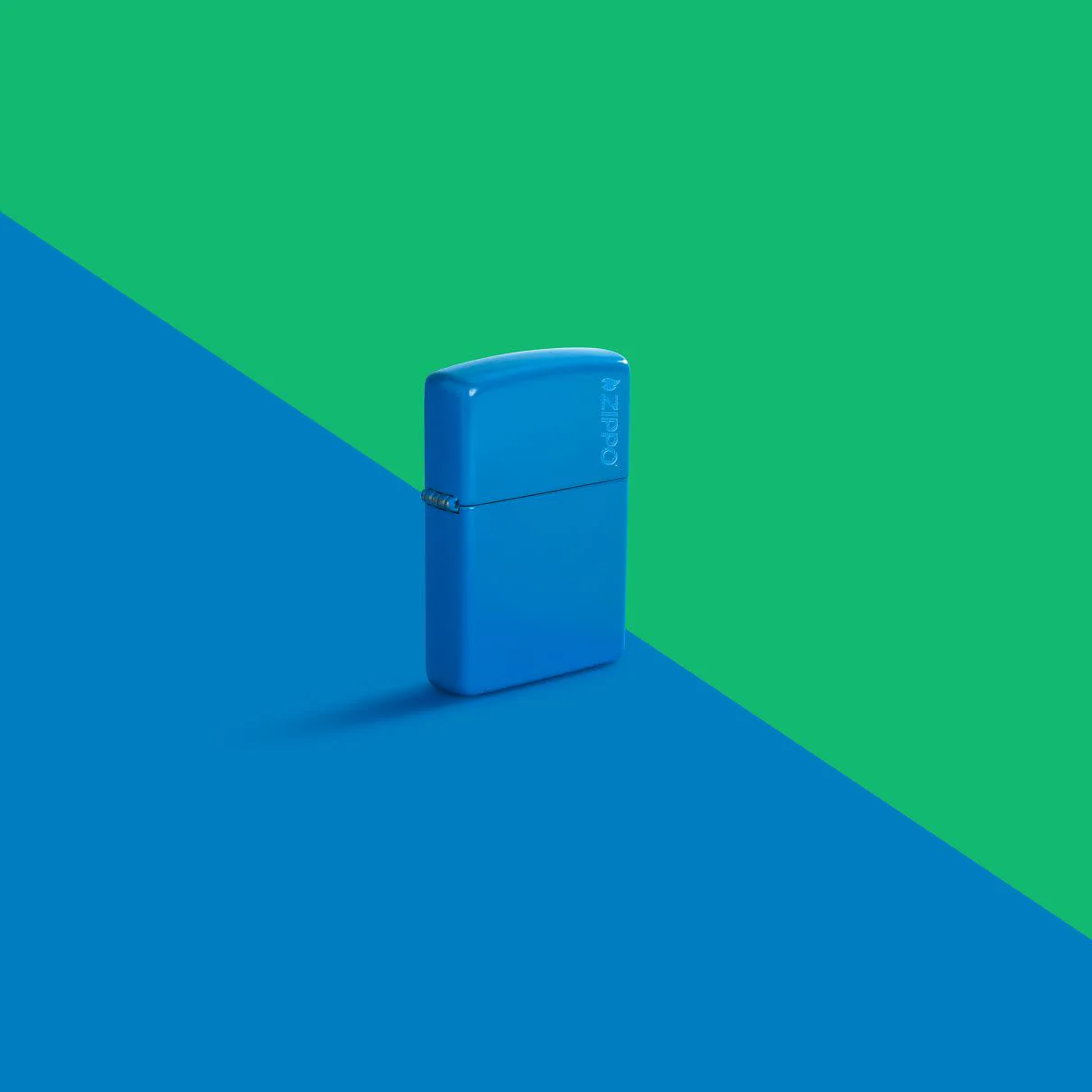 Classic Sky Blue Matte Zippo Logo - Image 2
