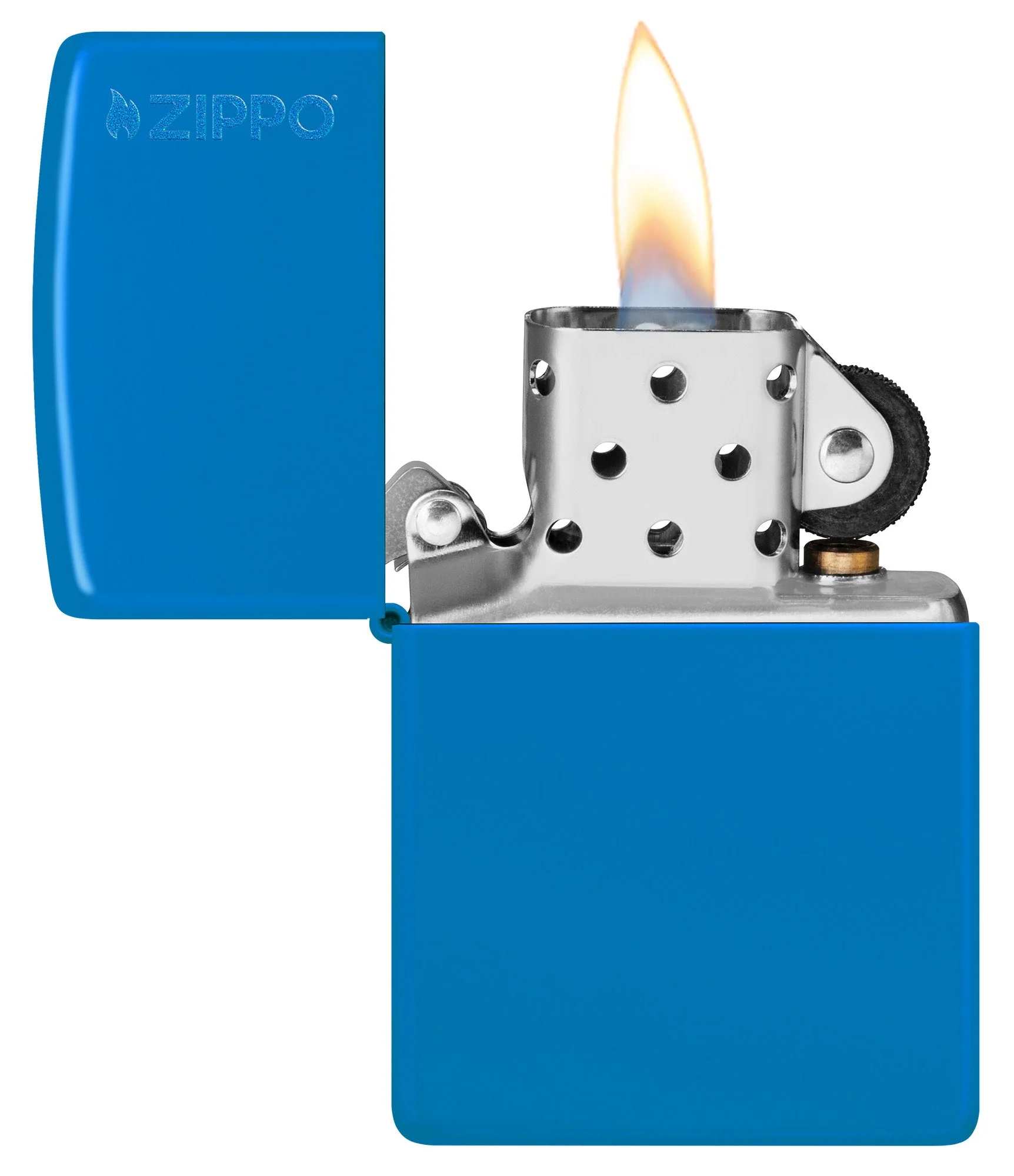 Classic Sky Blue Matte Zippo Logo - Image 3