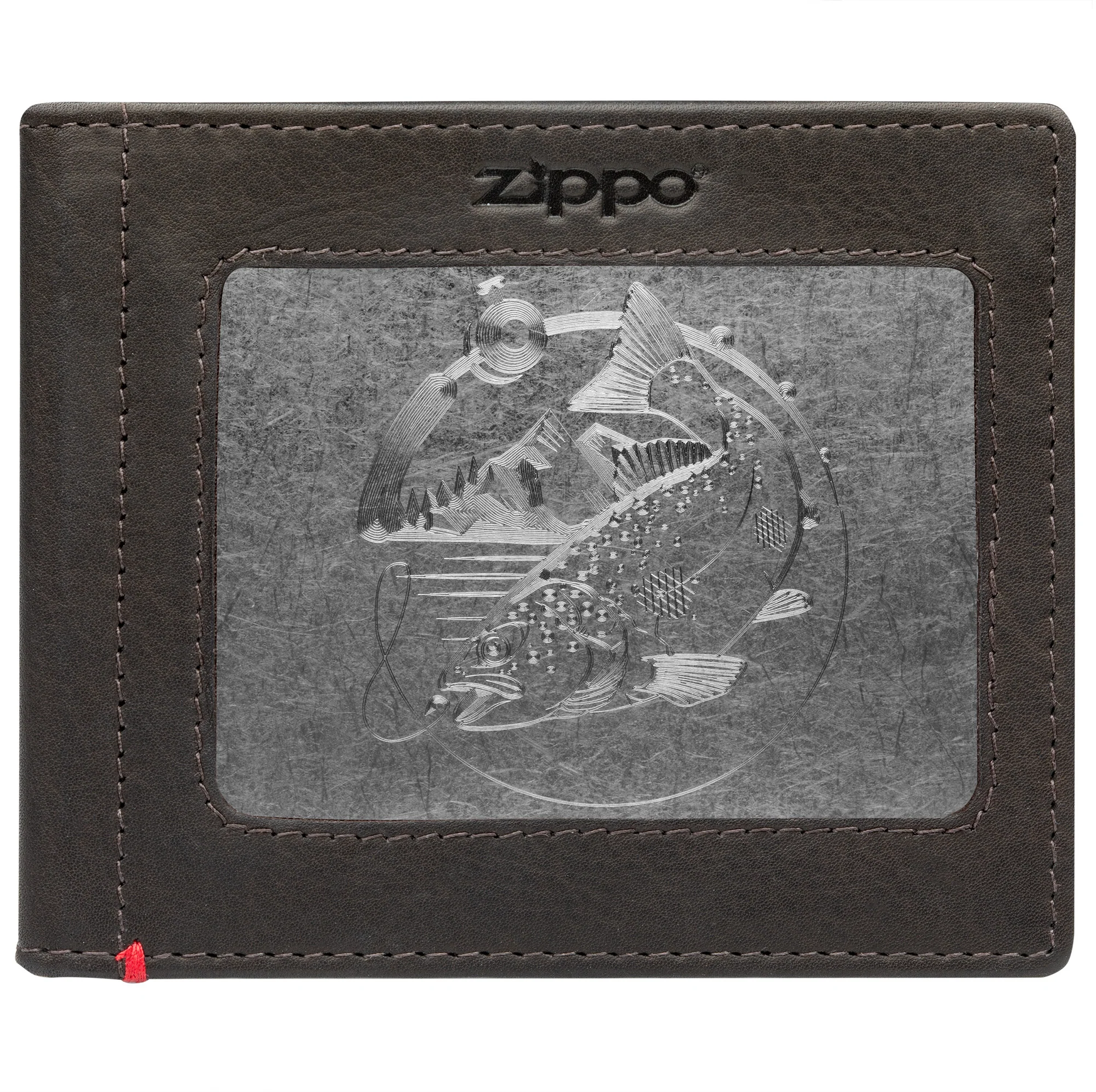 Mocha Leather Wallet- Bass Metal Plate Design - Image 11