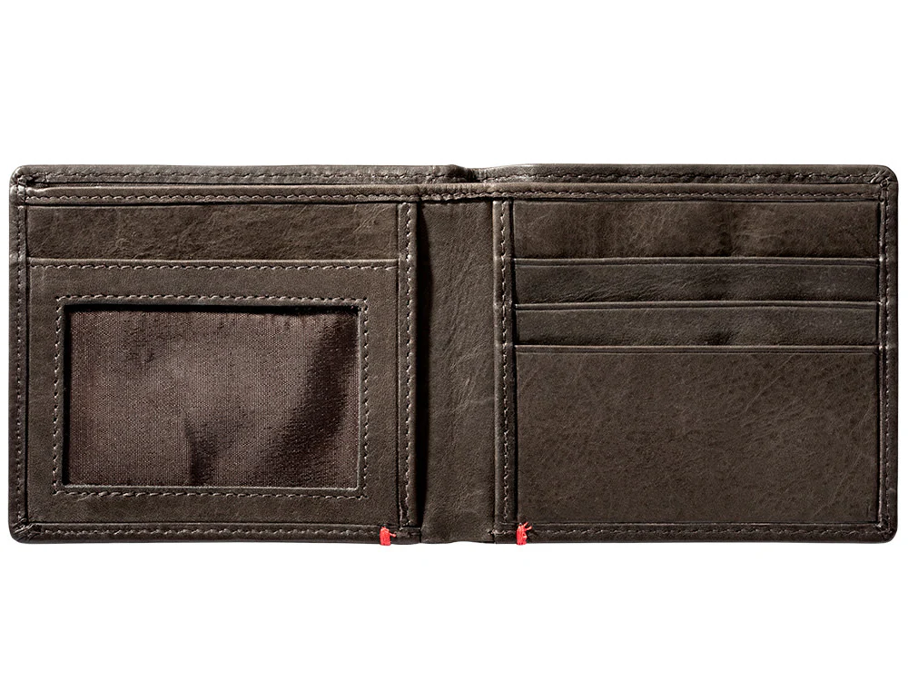 Mocha Leather Wallet- Bass Metal Plate Design - Image 4