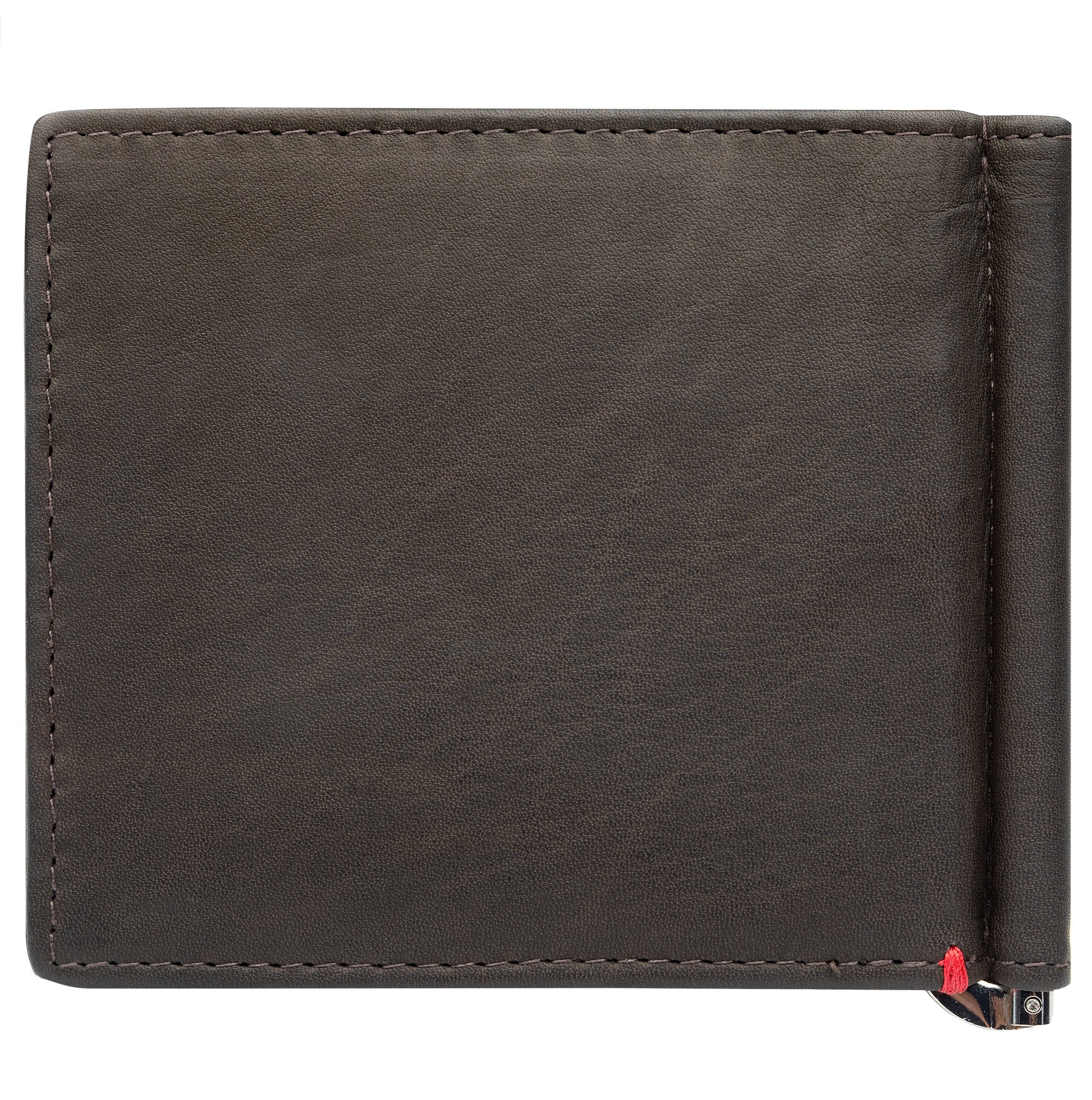 Mocha Leather Wallet- Zippo 1932 Metal Plate Design - Image 2