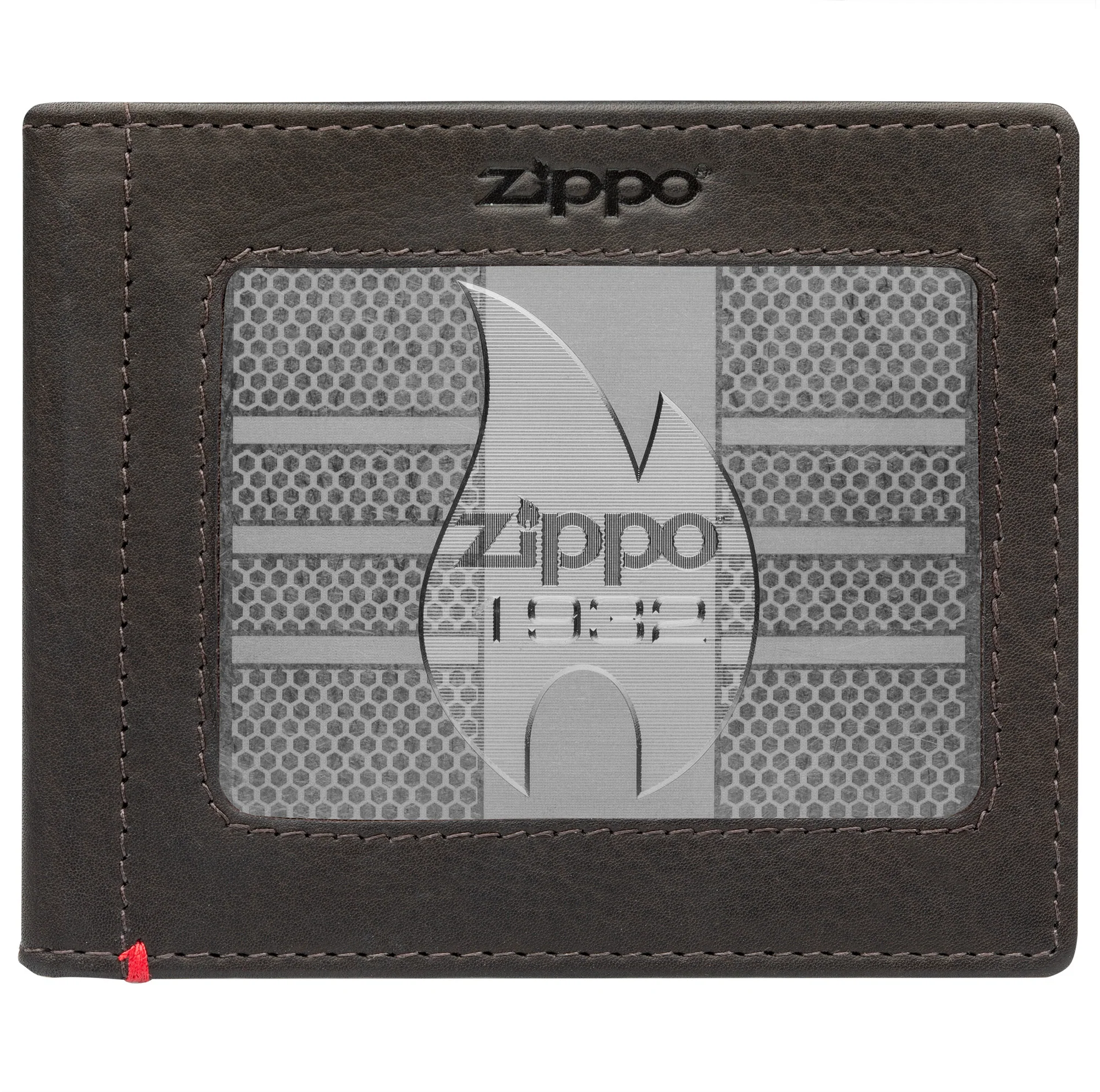 Mocha Leather Wallet- Zippo 1932 Metal Plate Design - Image 22