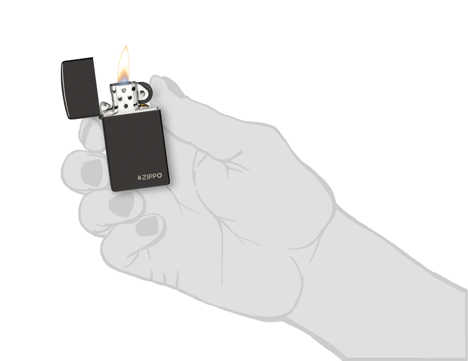 Slim® High Polish Black Zippo Logo - Image 5